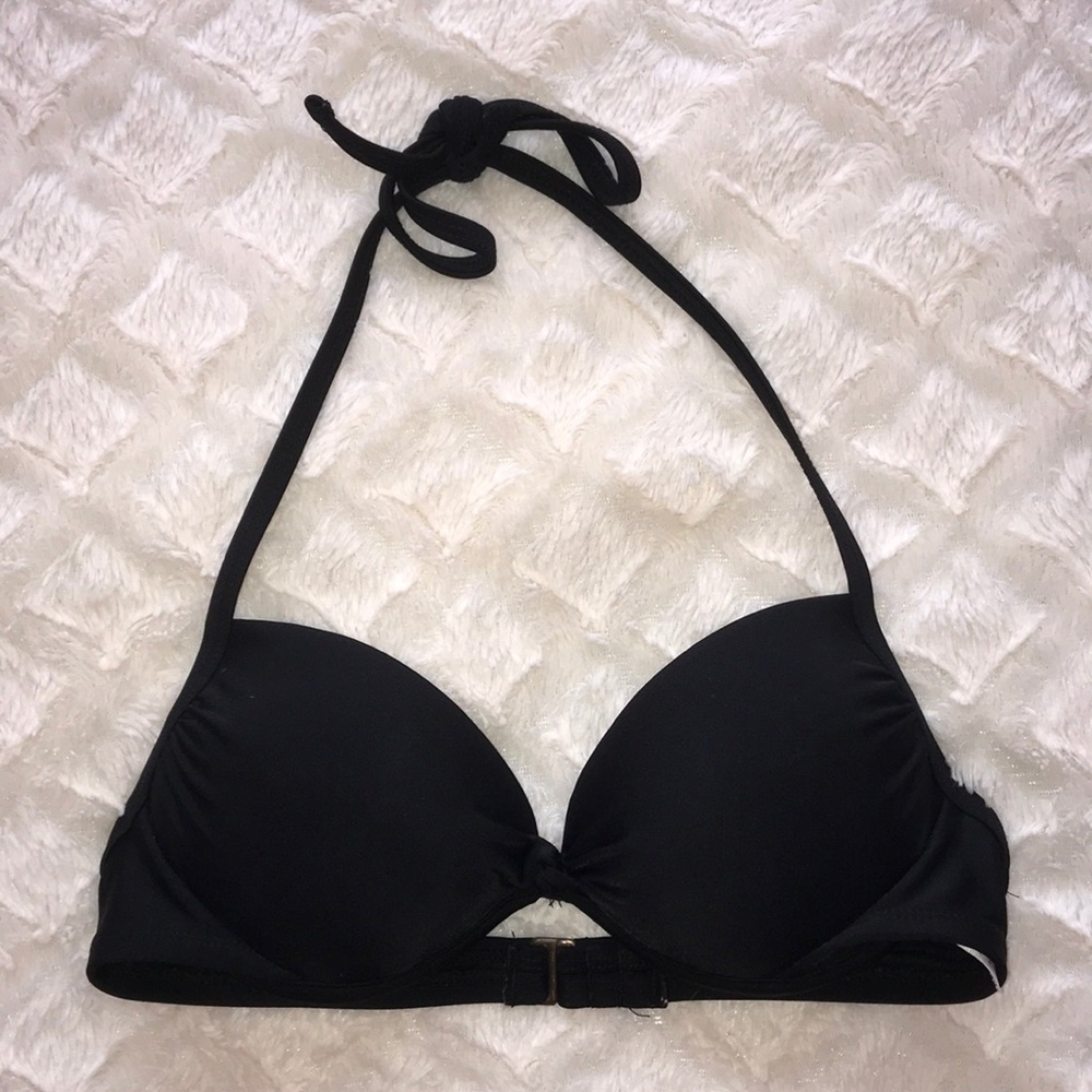 Black push up halter bikini top
